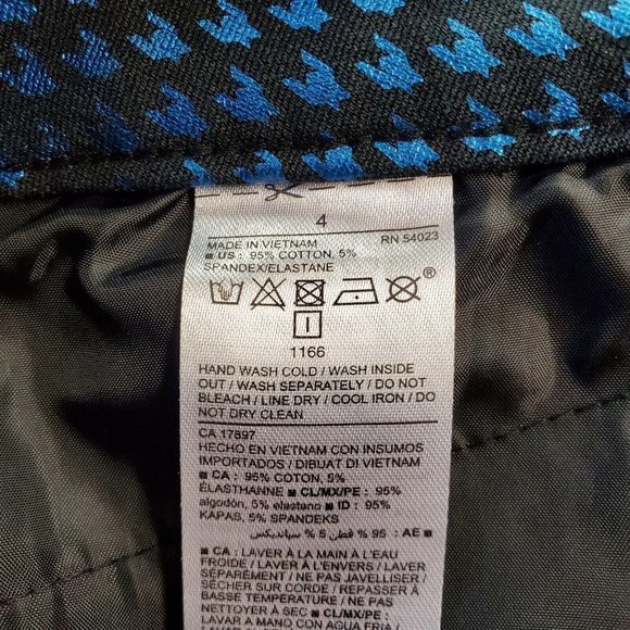Old Navy Pixie Ankle Pants Black Blue Foil Houndstooth Stretch 4 - Picture 11 of 12